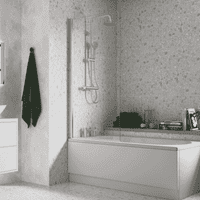 Brushed Brass Bath Screen 6mm - Square Corner