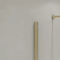 Brushed Brass Bath Screen 6mm - Square Corner
