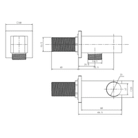 Brushed Brass Square Concealed Shower Valve with Fixed Head & Handset