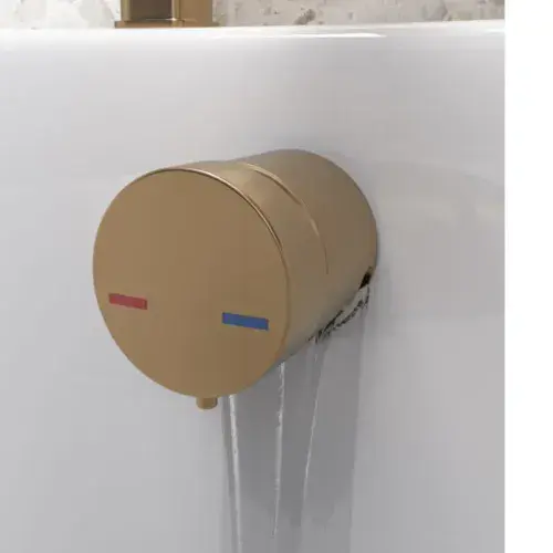 Brushed Bronze Bath Overflow Filler With Sprung Waste (No operating valve required)