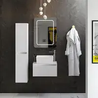 Carmine 300mm 2 Door Wall Hung Tall Unit, White Gloss