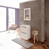 Carmine 600 2 Drawer Floor Standing Vanity Basin Unit White Gloss
