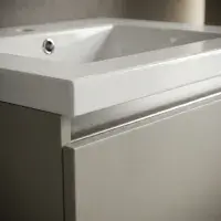 Carmine 615mm 1 Drawer Wall Hung Basin Unit Inc. Basin, Matt Latte
