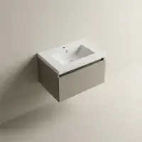 Carmine 615mm 1 Drawer Wall Hung Basin Unit Inc. Basin, Matt Latte