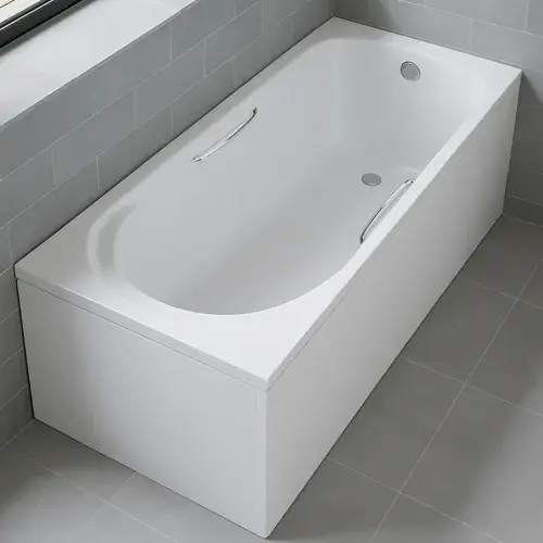 Carron Arc 1500 x 700mm Single Ended Bath With Chrome Grips- Standard & Carronite Options