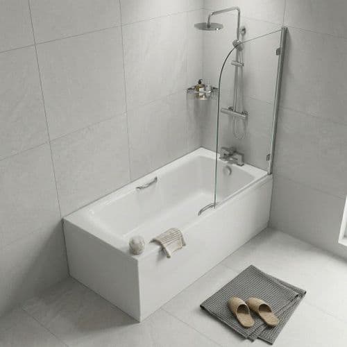Carron Axis 1500 x 700mm Single Ended Bath With Chrome Grips- Standard & Carronite Options