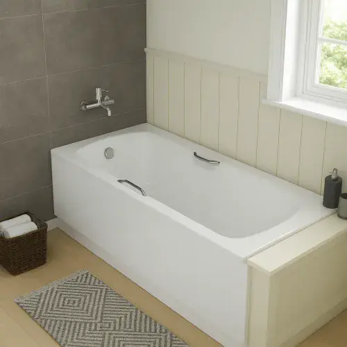 Carron Axis 1650 x 700mm Single Ended Bath With Chrome Grips- Standard & Carronite Options