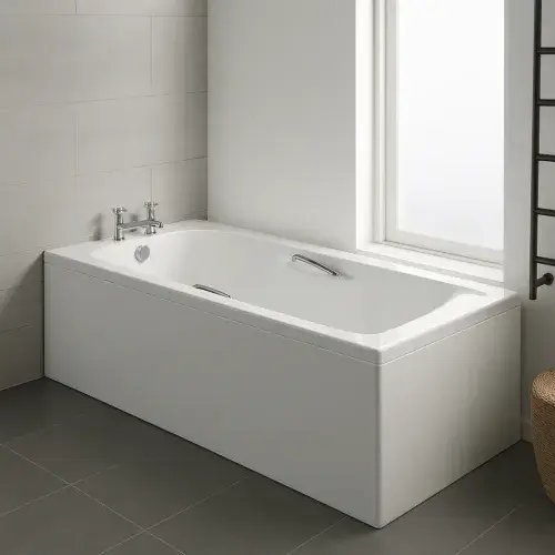 Carron Imperial 1500 x 700mm Single Ended Bath With Chrome Grips- Standard & Carronite Options