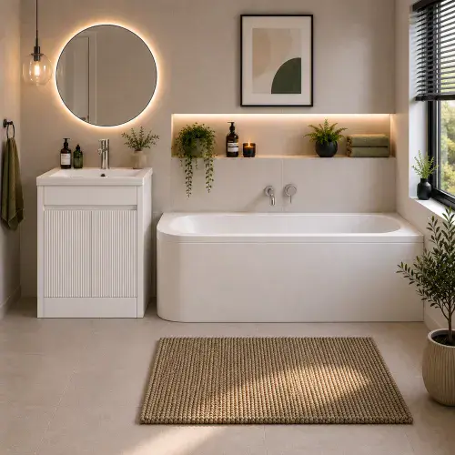 Carron Status 1700mm x 725mm Left-Hand Offset J-Shaped Corner Bath