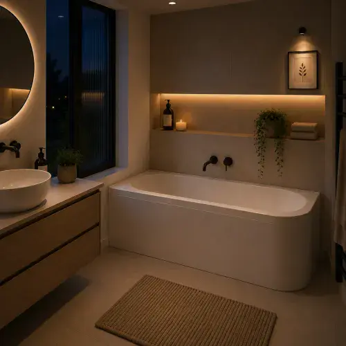 Carron Status 1700mm x 725mm Right-Hand Offset J-Shaped Corner Bath