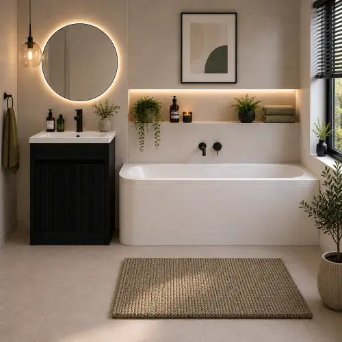 Carron Status 1700mm x 800mm Left-Hand Offset J-Shaped Corner Bath
