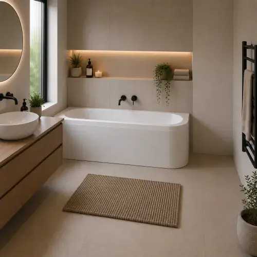 Carron Status 1700mm x 800mm Right-Hand Offset J-Shaped Corner Bath