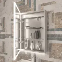 Cassio Led Bathroom 2 Door Mirror Cabinet, 600mm x 700mm
