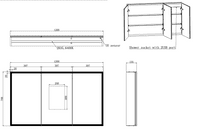 Cassio Led Bathroom Mirror Cabinet - 3 Door 1200mm x 700mm
