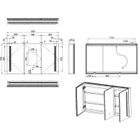 Castellano 1200 x 700mm LED Mirror Cabinet - 3 Door