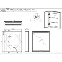 Castellano 600 x 700mm LED Mirror Cabinet - 2 Door