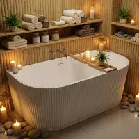 Caversham Freestanding Bath 1650x745x580mm inc waste - White - Lifetime Guarantee