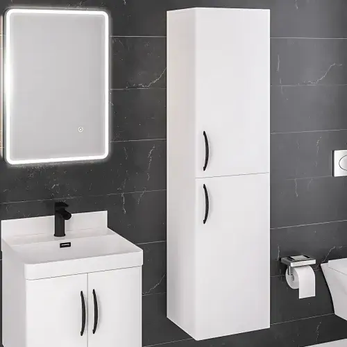 Cavone 150cm Tall Wall Hung Unit - White Gloss