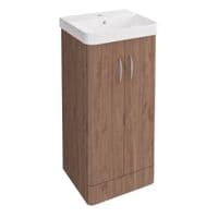 Cavone II 400mm Basin Unit Medium Oak with Ceramic Basin