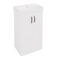 Cavone II 600mm Basin Unit White Gloss with Ceramic Basin