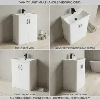 Cavone II 600mm Basin Unit White Gloss with Ceramic Basin
