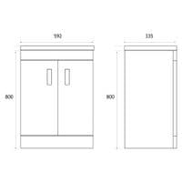 Cavone II 600mm Basin Unit White Gloss with Ceramic Basin