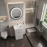 Cavone Waterproof 500mm Drawer Vanity Unit Matt Grey with Ceramic Basin | Lifetime Guarantee
