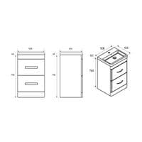 Cavone Waterproof 500mm Drawer Vanity Unit White Gloss with Ceramic Basin | Lifetime Guarantee