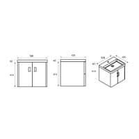 Cavone Waterproof 500mm Wall Hung Basin Unit White Gloss with Ceramic Basin | Lifetime Guarantee