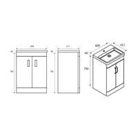 Cavone Waterproof 600mm Basin Unit Matt Grey with Ceramic Basin | Lifetime Guarantee