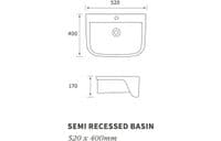 Cedare 520 x 400mm Semi Recessed Basin
