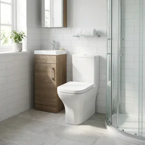 Cedare 600mm Short Projection Closed Back Close Coupled Toilet | Soft Close Seat & Dual Flush