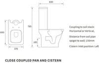 Cedare Open Back Close Coupled Toilet | Soft Close Seat