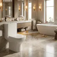 Cedare Open Back Close Coupled Toilet | Soft Close Seat