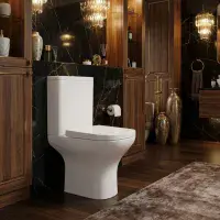 Cedare Open Back Close Coupled Toilet | Soft Close Seat