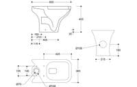 Cedare Open Back Close Coupled Toilet | Soft Close Seat
