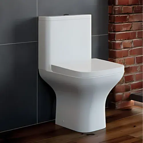Cedare Open Back Close Coupled Rimless Toilet | Soft Close Seat & Dual Flush