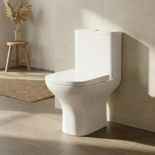 Cedare Open Back Close Coupled Rimless Toilet | Soft Close Seat & Dual Flush