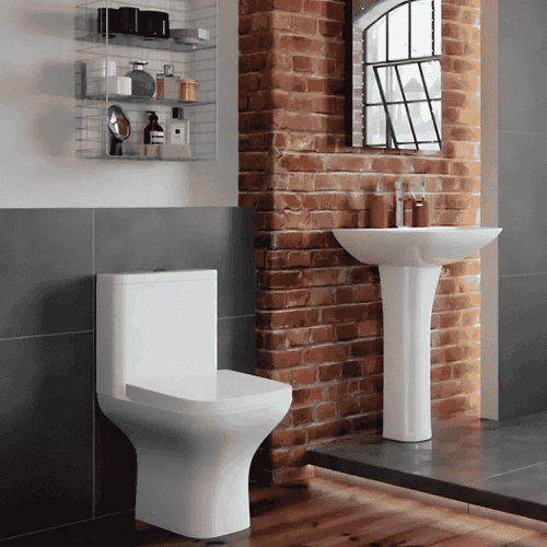 Cedare Pedestal Basin and Rimless Toilet Suite Pack