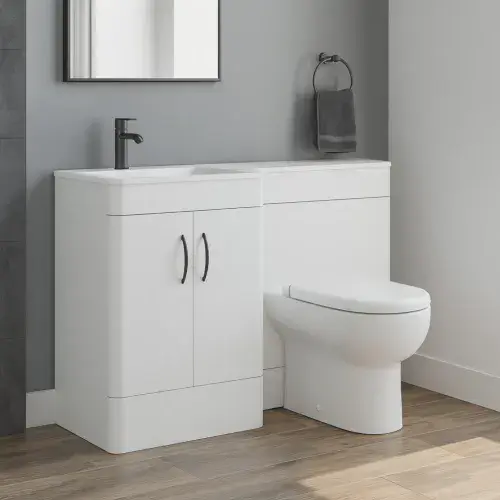 Chaddesley 120cm Combination Unit High Gloss White, inc Basin