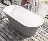 Charlton 1650mm Freestanding Double Ended Bath - Gloss Grey | Bathcenter