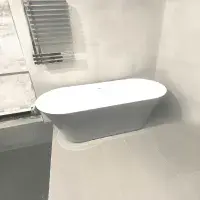 Charlton 1650mm Freestanding Double Ended Bath - Gloss Grey | Bathcenter