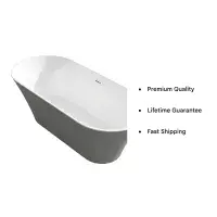 Charlton 1650mm Freestanding Double Ended Bath - Gloss Grey | Bathcenter