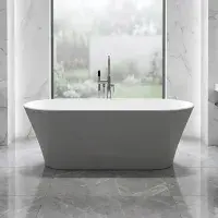 Charlton 1650mm Freestanding Double Ended Bath - Gloss Grey | Bathcenter