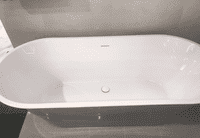 Charlton 1650mm Freestanding Double Ended Bath - Gloss Grey | Bathcenter