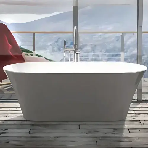 Charlton 1650mm Double-Ended Freestanding Bath – Gloss Grey & White