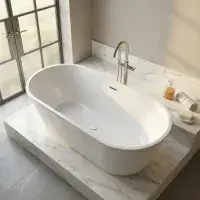 Charlton Freestanding Bath 1650x740x565mm inc waste White - Lifetime Guarantee