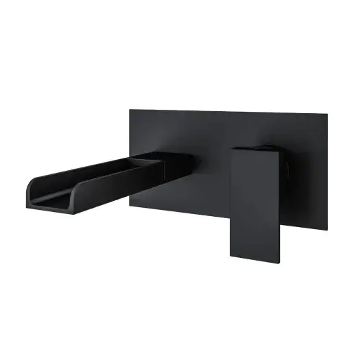 Chetwode Wall mounted Basin Mixer Tap Matt Black