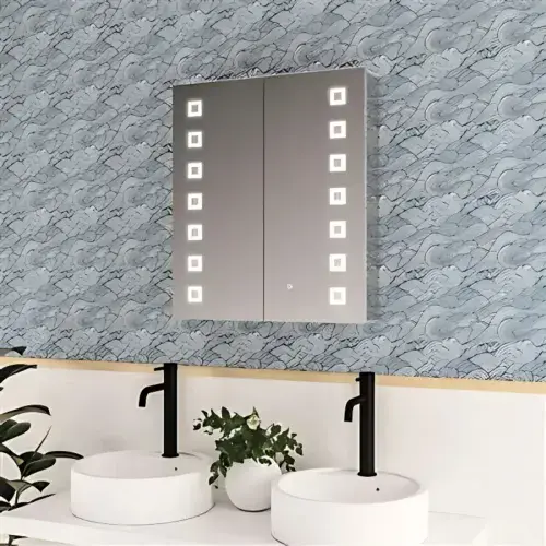 Chiana 600 x 700mm LED Mirror Cabinet - 2 Door