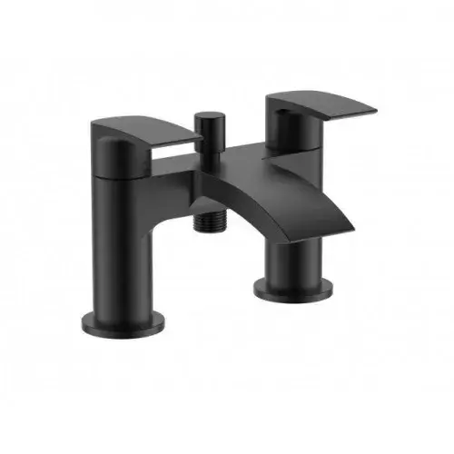 Chloe Matt Black Bath Shower Mixer Tap & Shower Kit